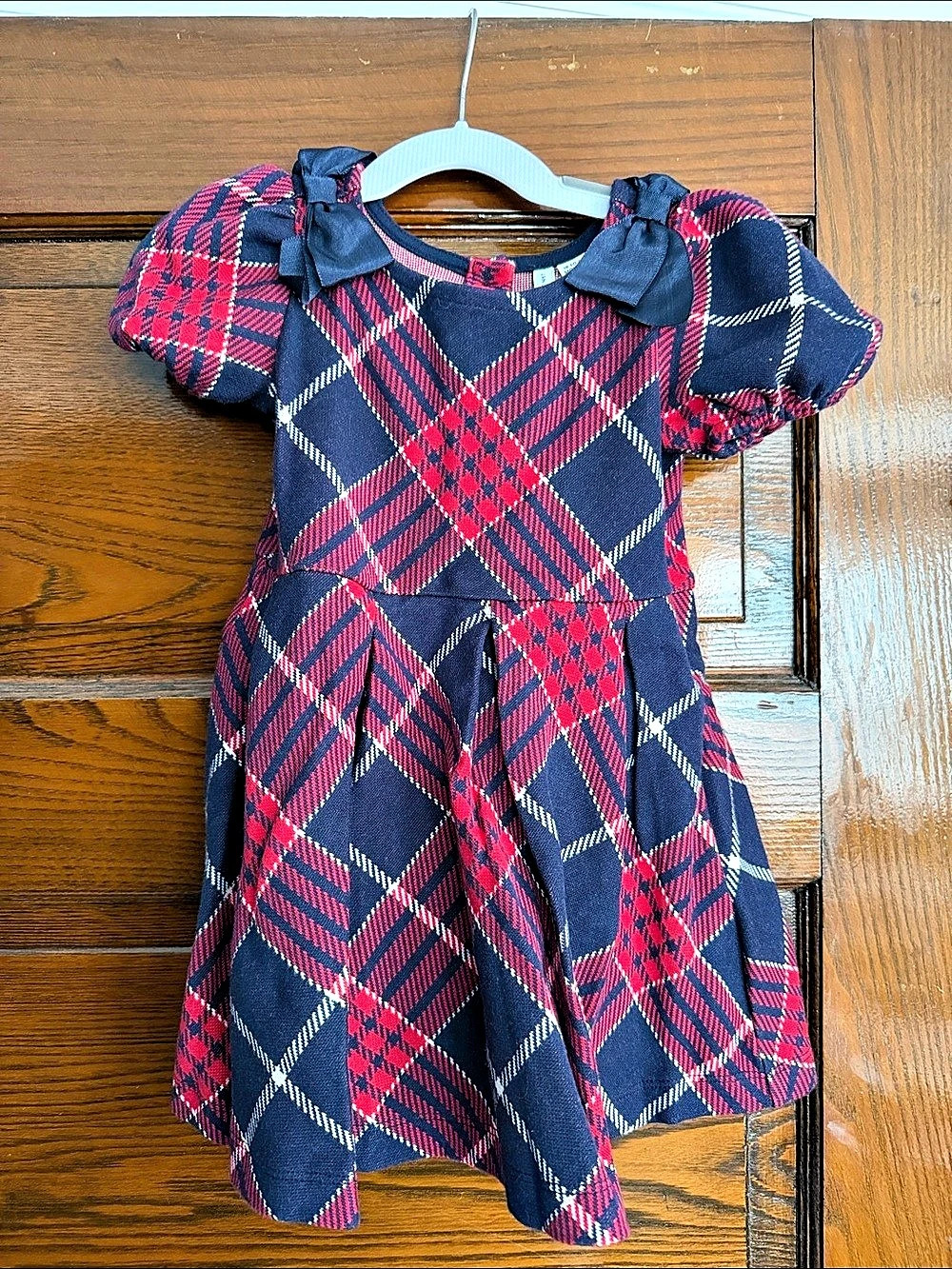 Janie and Jack Jacquard Plaid Dress Blue & Red Girls 18-24 Months